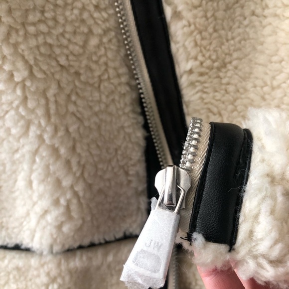 NWT Jason Wu Cream Teddy Jacket with Black Accents - Picture 8 of 9